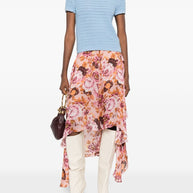 Chloé Silk Printed Skirt Pink