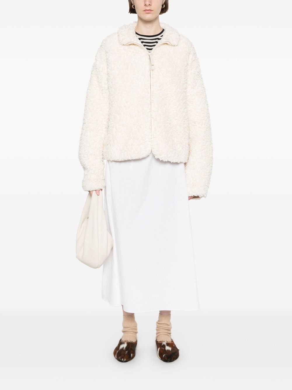 JIL SANDER PLUS Teddy Jacket White