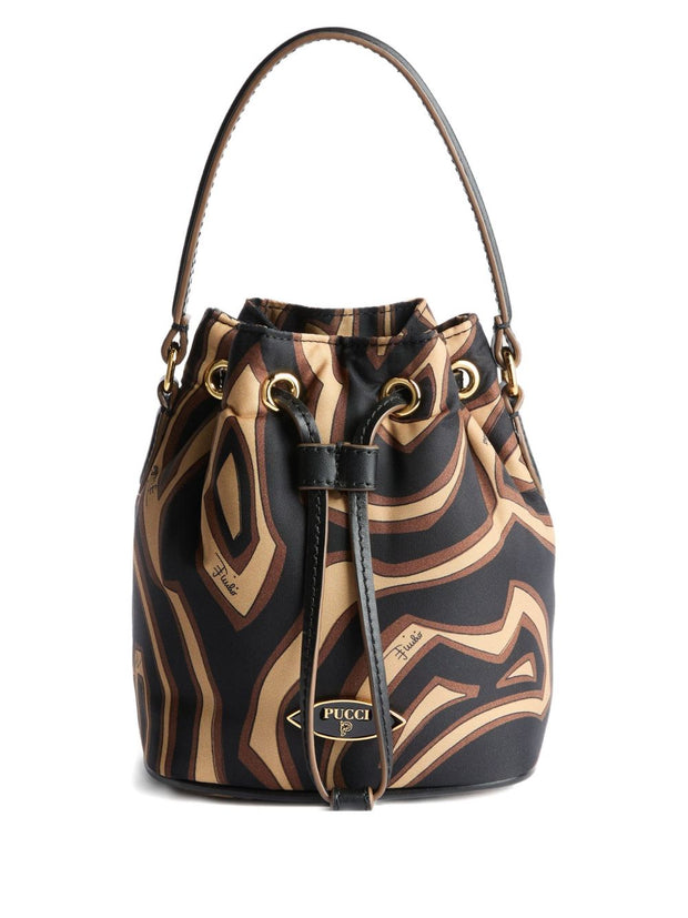 Pucci Printed Bucket Bag Black