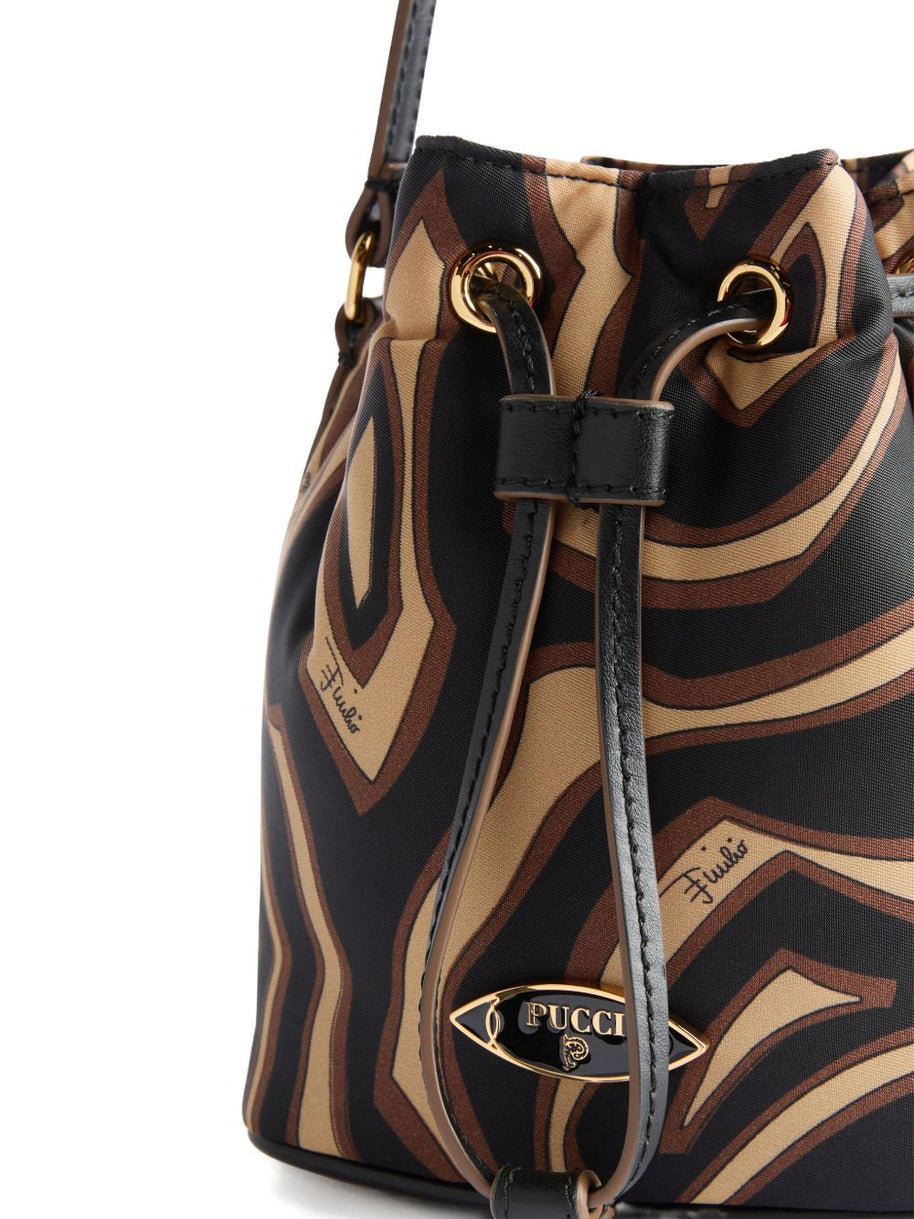 Pucci Printed Bucket Bag Black