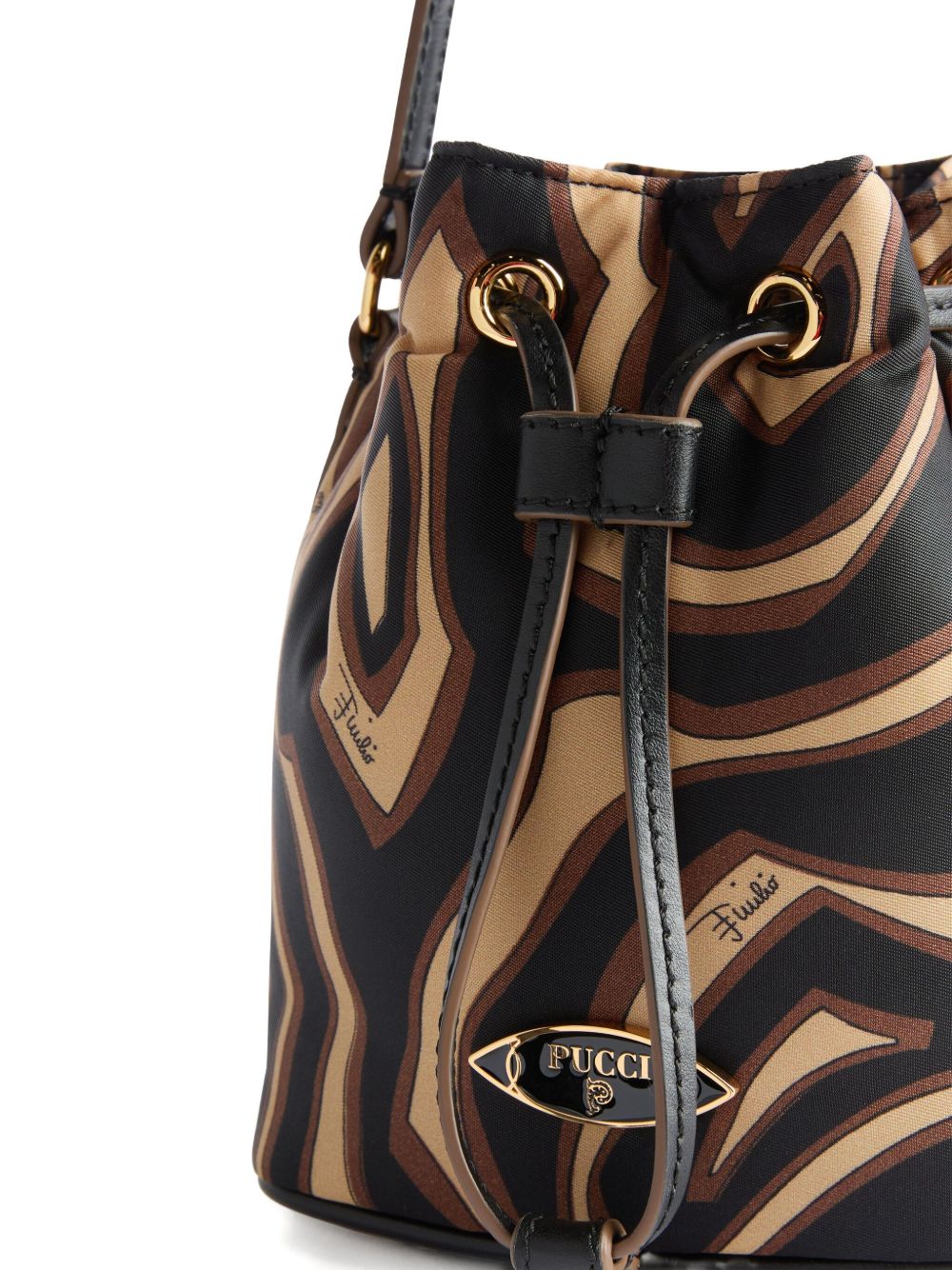 Pucci Printed Bucket Bag Black