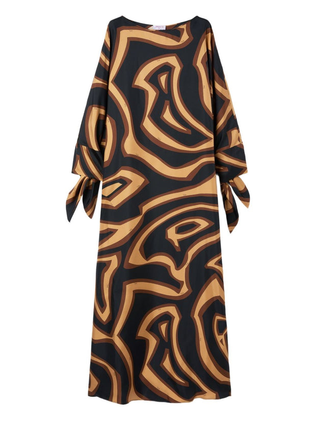 Pucci Printed Silk Kaftan Brown