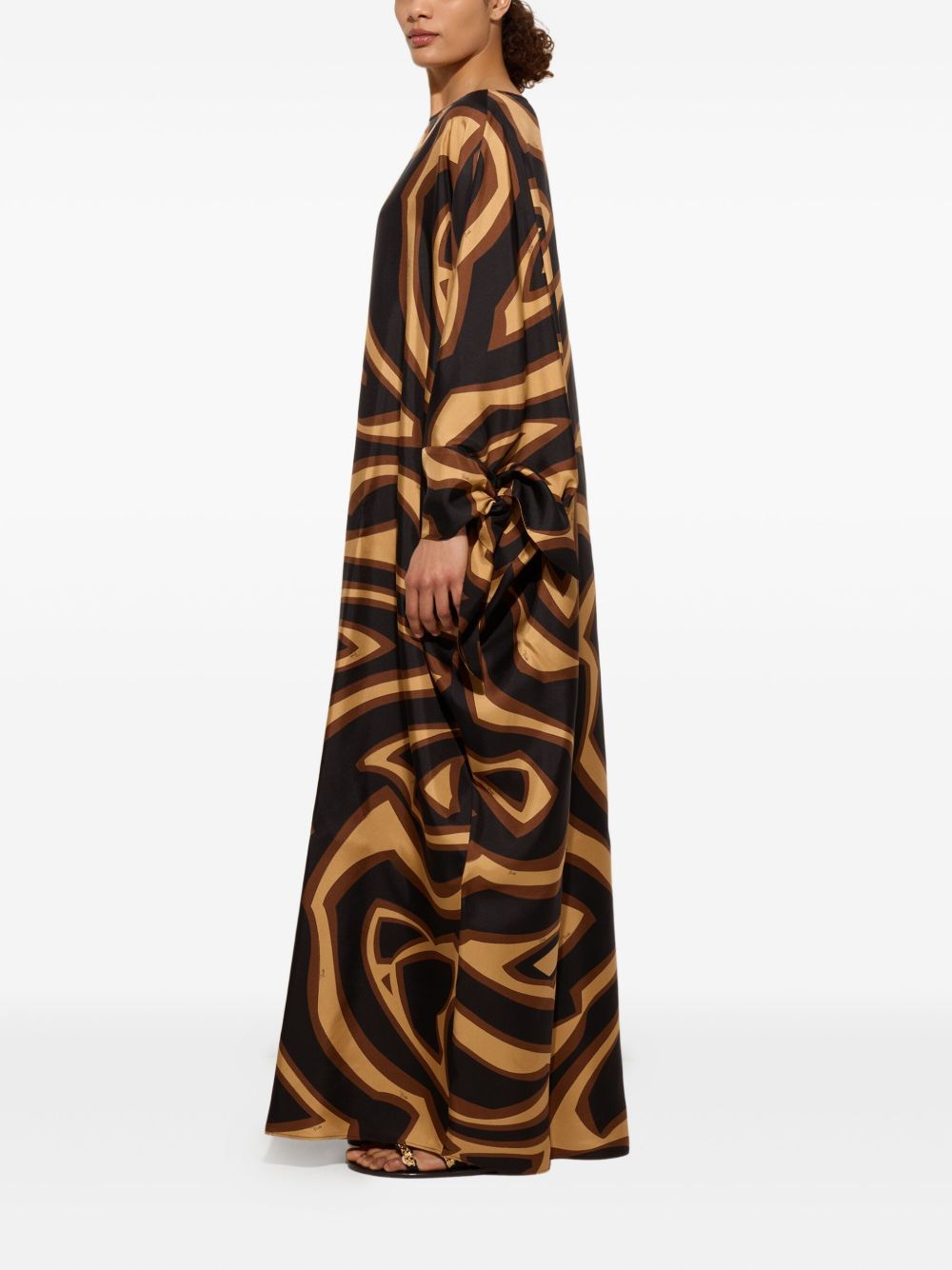 Pucci Printed Silk Kaftan Brown