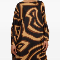 Pucci Printed Silk Kaftan Brown