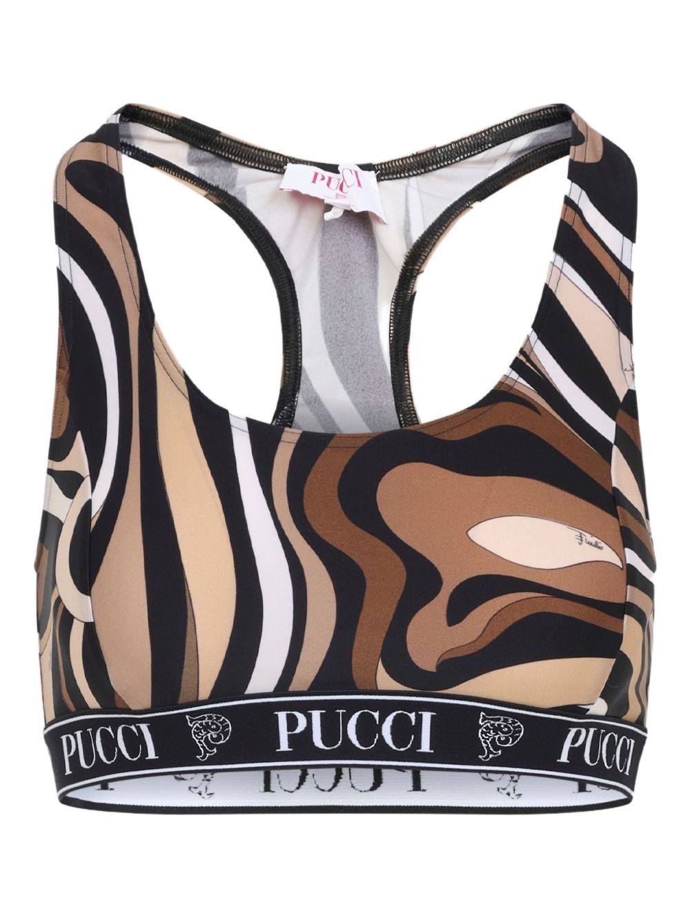 Pucci Printed Gym Bra Black