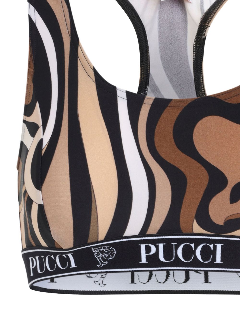Pucci Printed Gym Bra Black