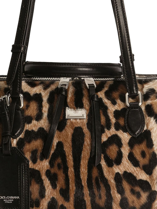 Dolce & Gabbana Animal Print Handbag Brown