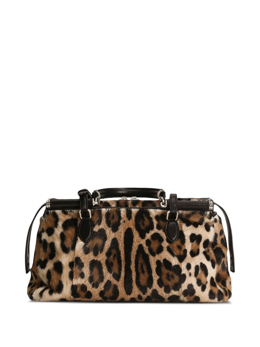 Dolce & Gabbana Animal Print Handbag Brown