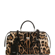 Dolce & Gabbana Animal Print Handbag Brown