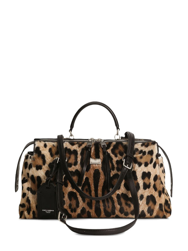 Dolce & Gabbana Animal Print Handbag Brown