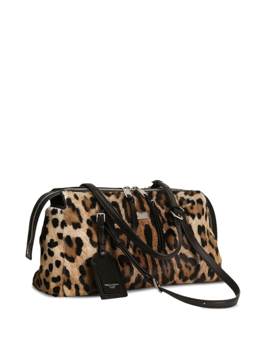 Dolce & Gabbana Animal Print Handbag Brown