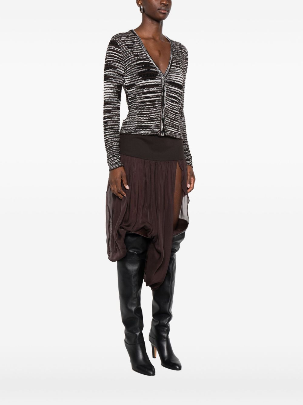 Missoni Wool Blend Cardigan Brown