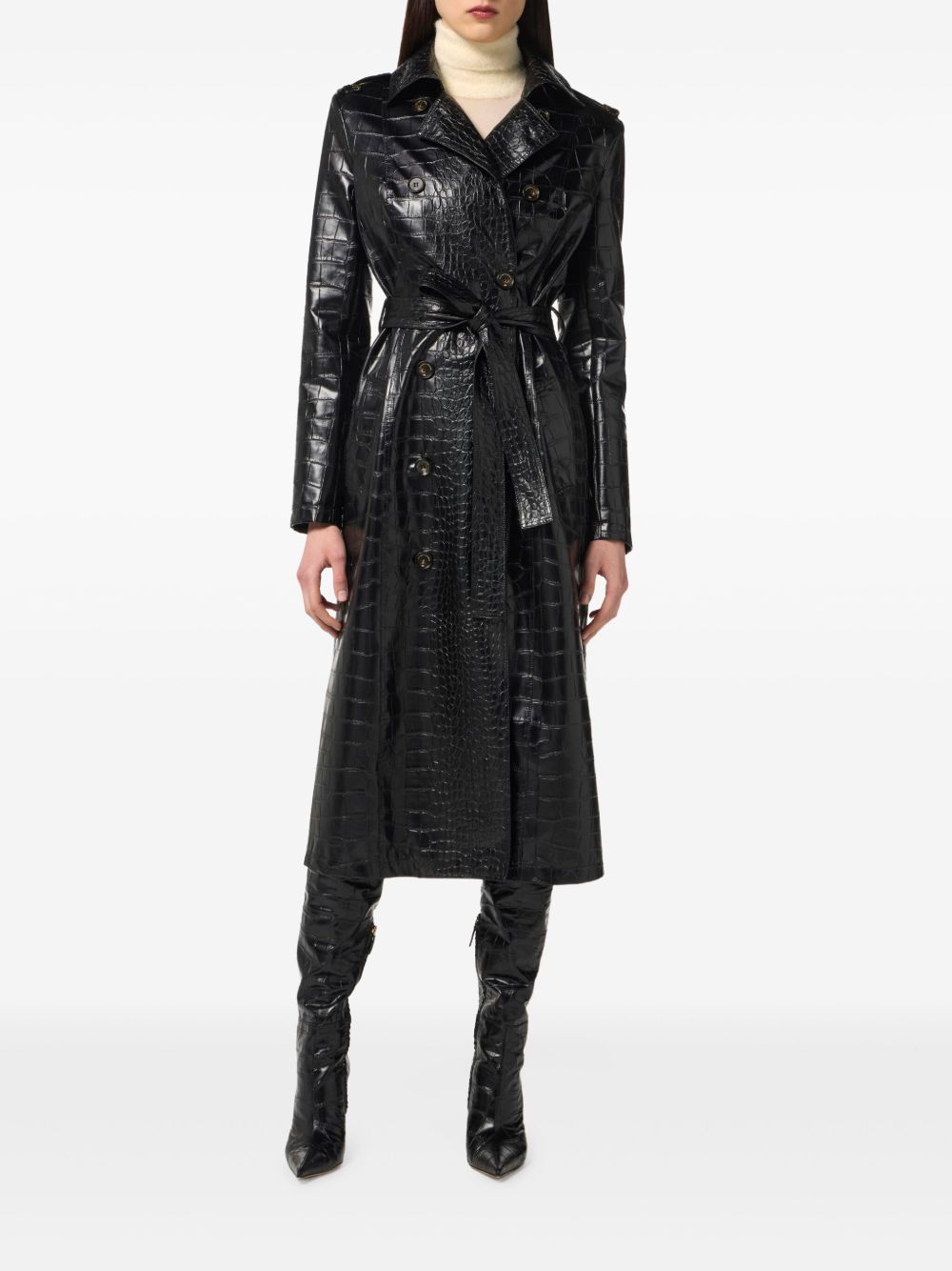 Elisabetta Franchi Double-breasted Coat Black