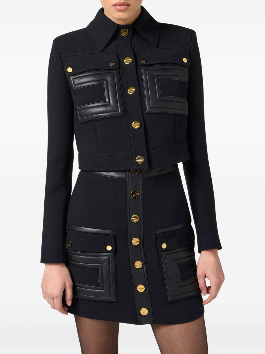 Elisabetta Franchi Crepe Jacket Black