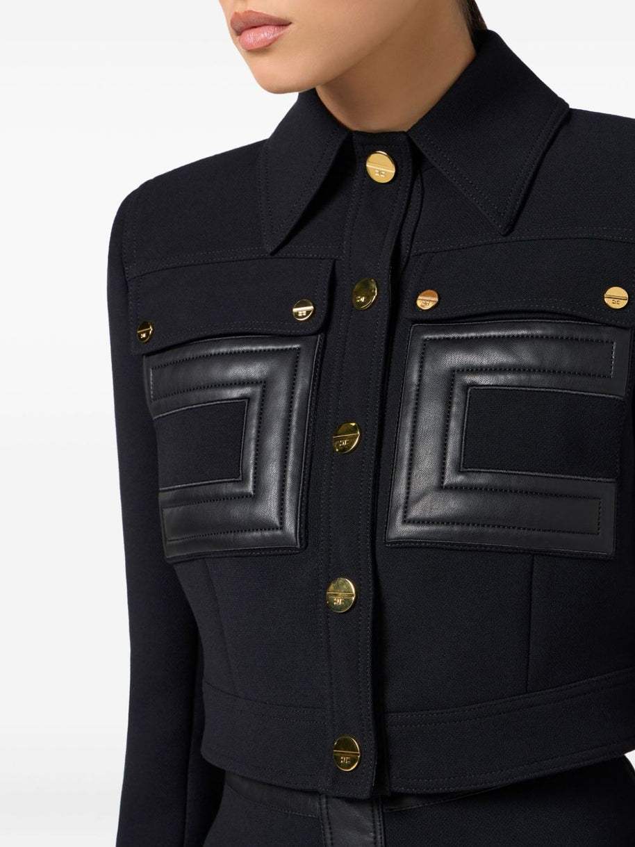 Elisabetta Franchi Crepe Jacket Black