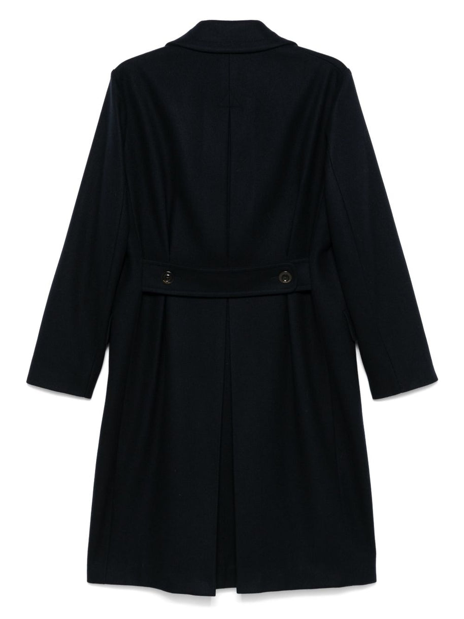 Boglioli Wool And Cashmere Double-breasted Coat Blue