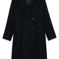 Boglioli Wool And Cashmere Double-breasted Coat Blue