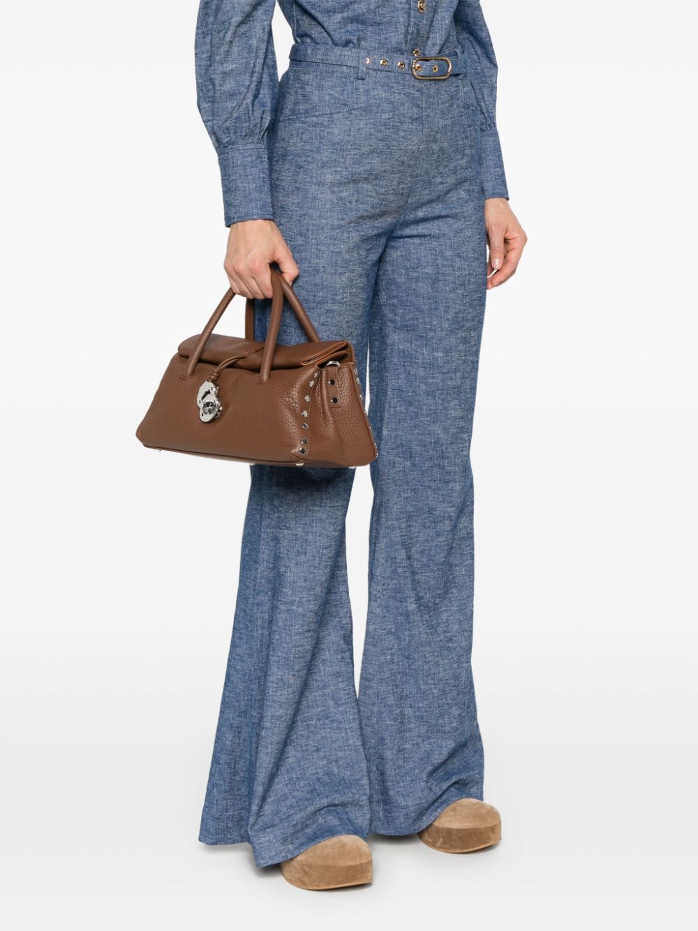 Zanellato Dotta Centauro Small Leather Handbag Brown