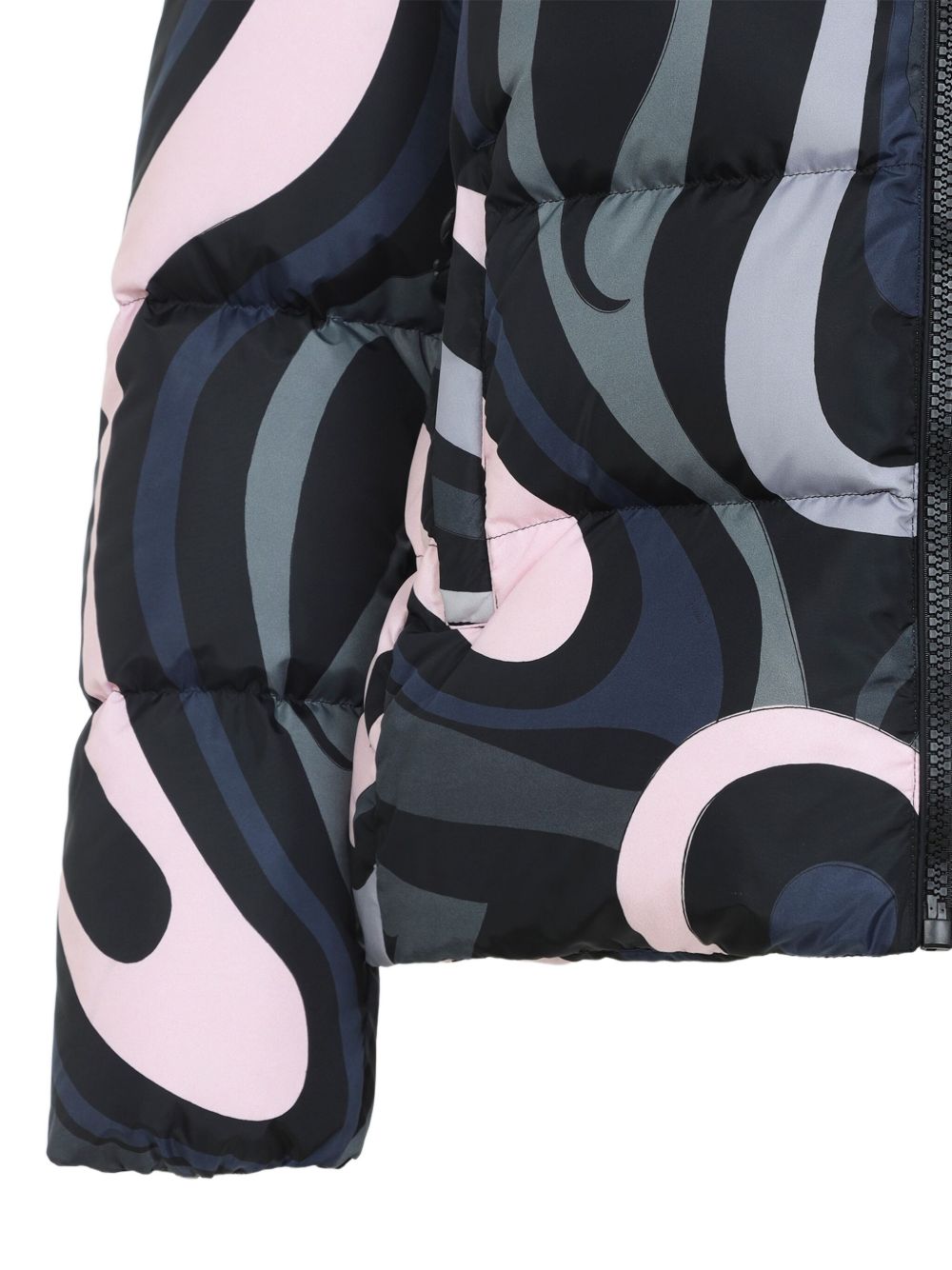 Pucci Printed Nylon Down Jacket Black
