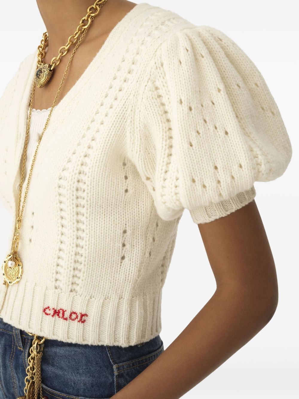 Chloé Chloè Open Knit Cardigan White