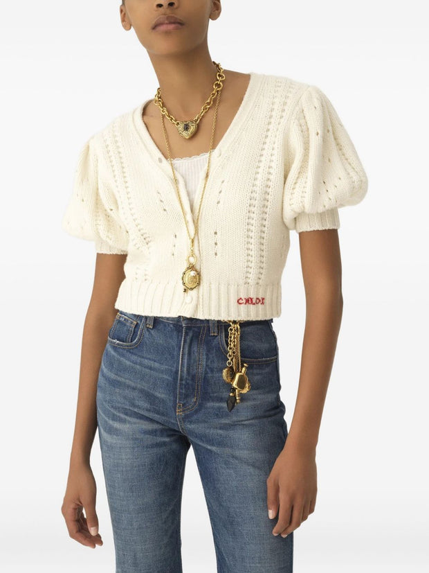 Chloé Chloè Open Knit Cardigan White