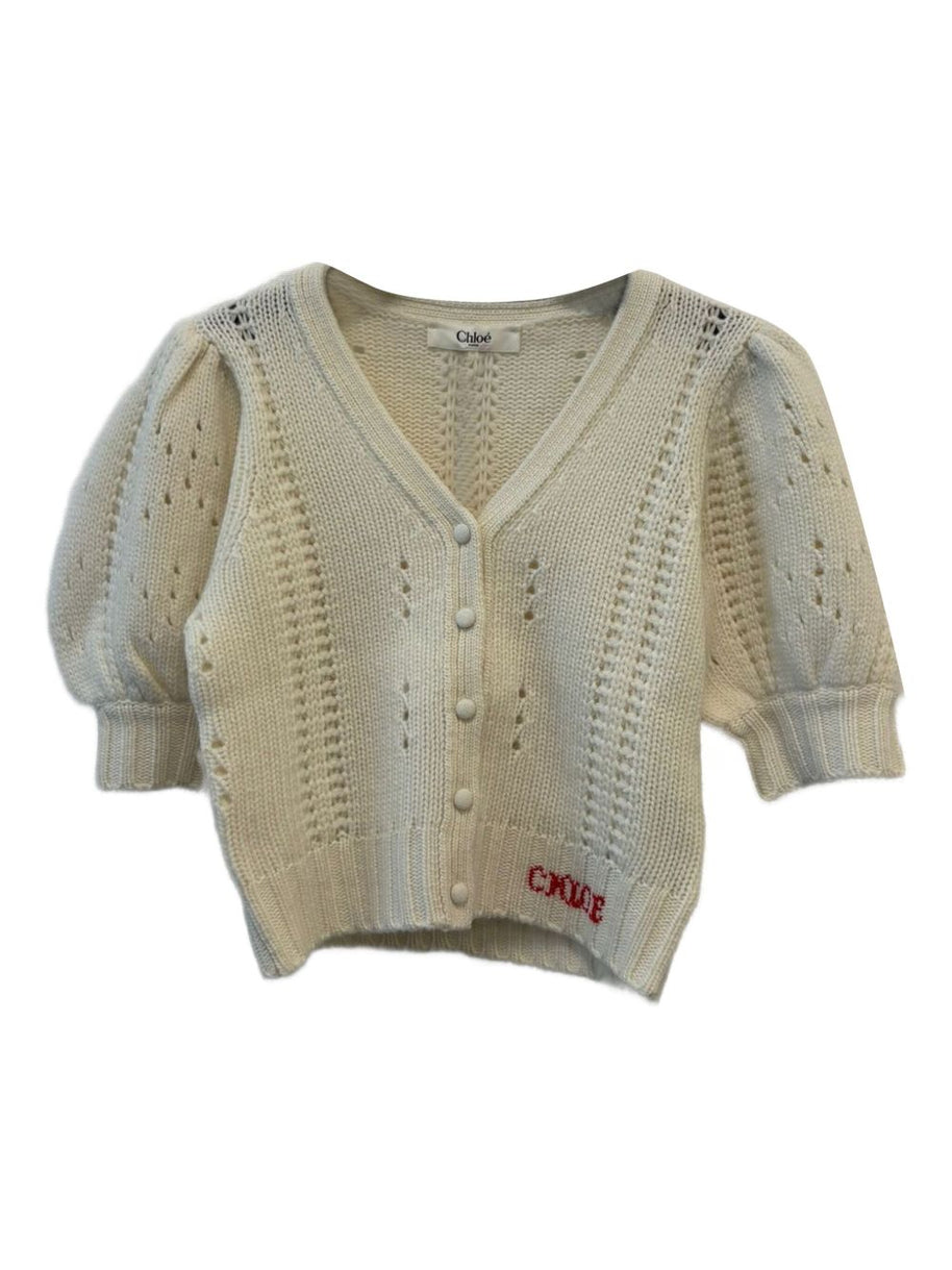 Chloé Chloè Open Knit Cardigan White