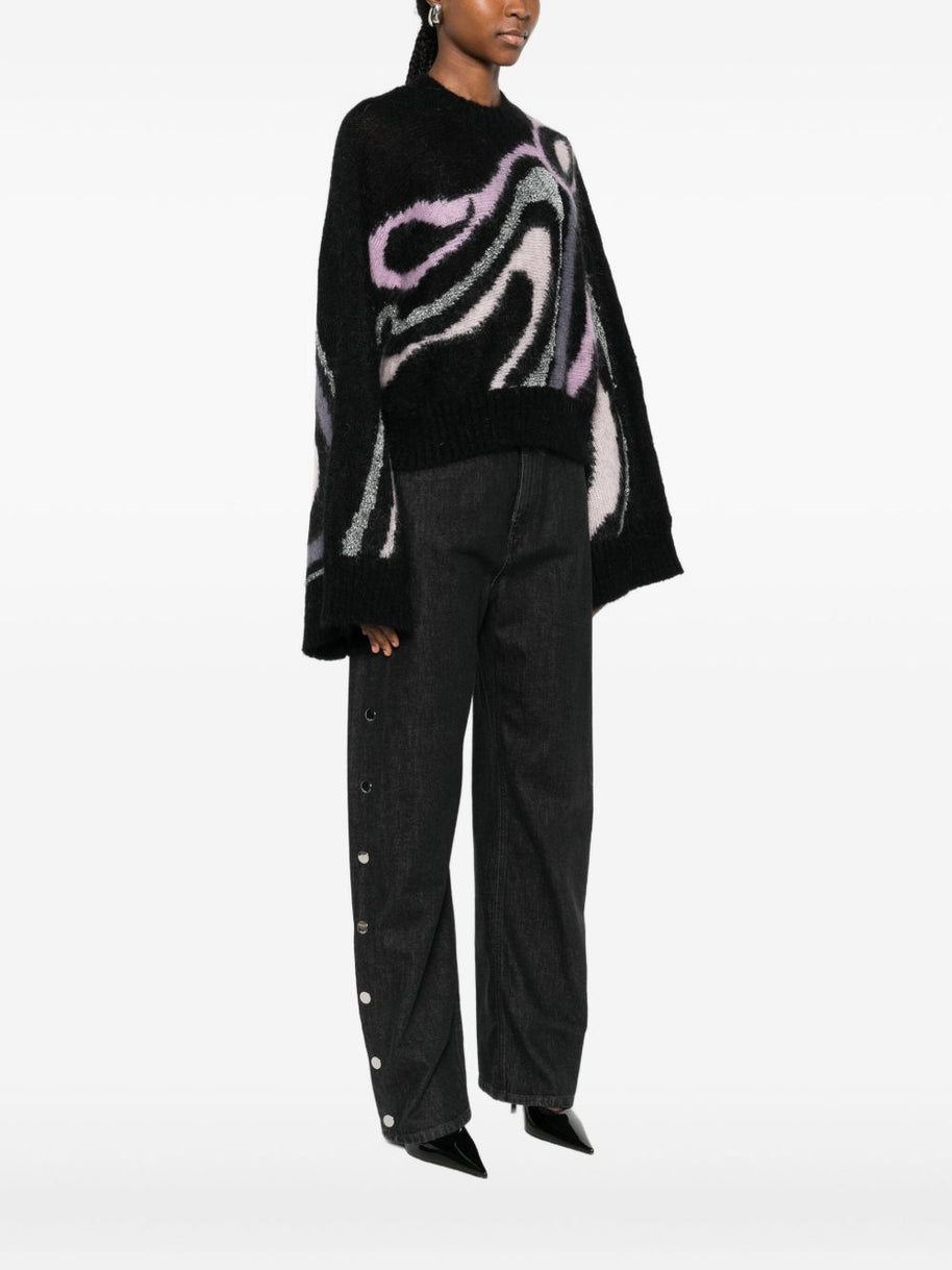 Pucci Wool Printed Sweater Black