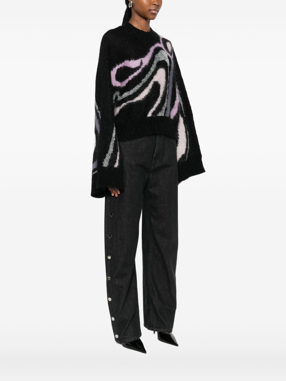 Pucci Wool Printed Sweater Black