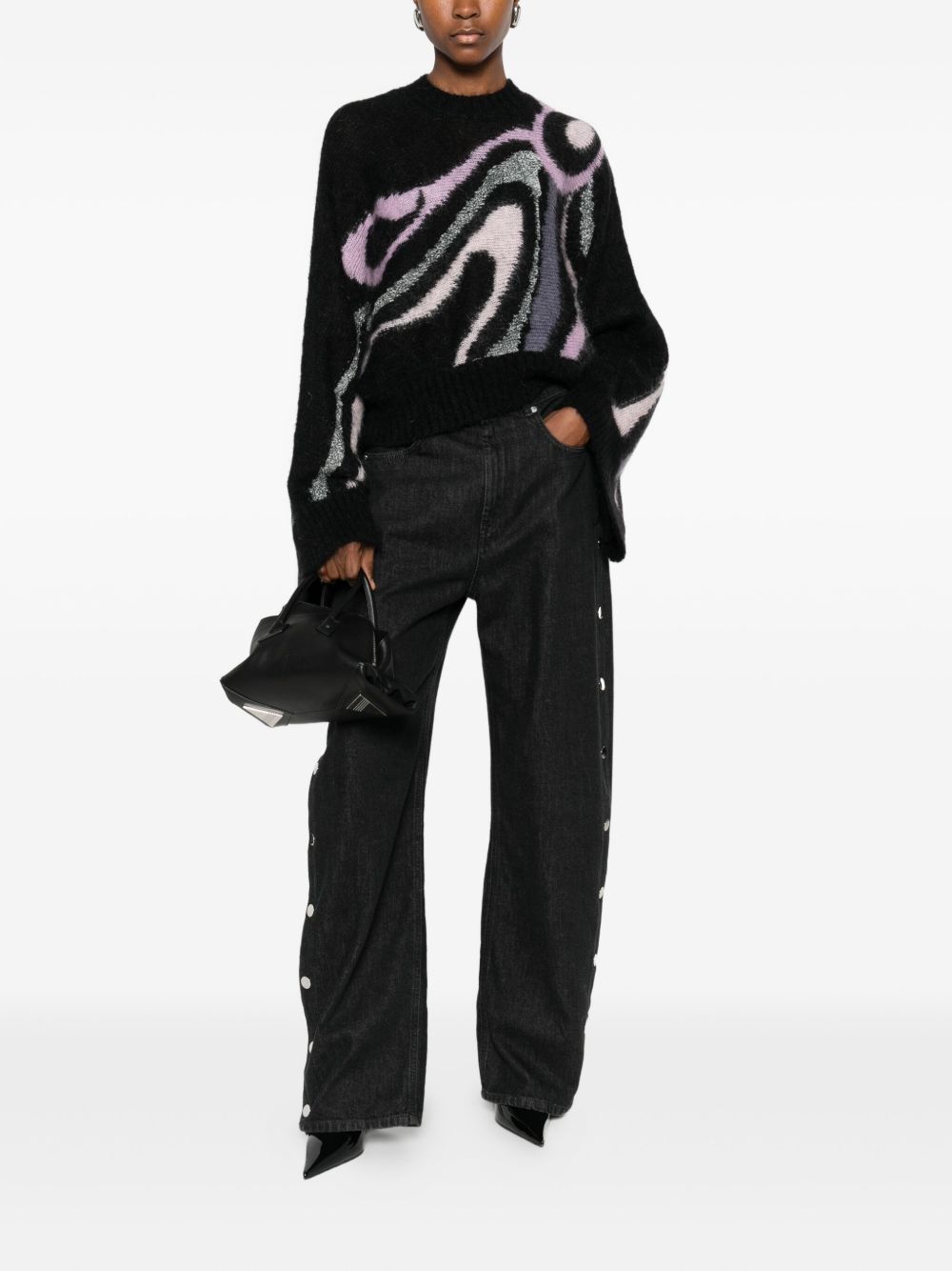 Pucci Wool Printed Sweater Black