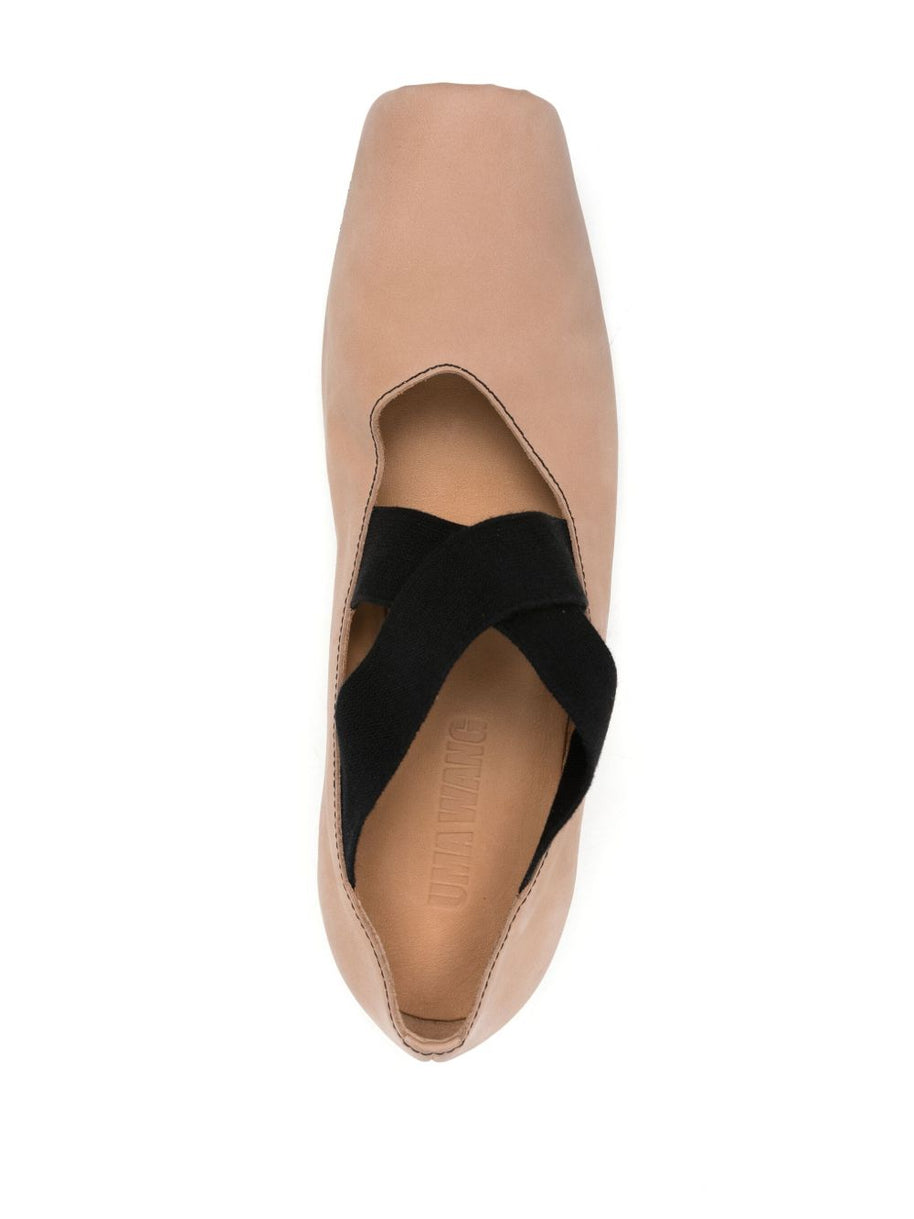 Uma Wang Leather Ballet Flats Powder