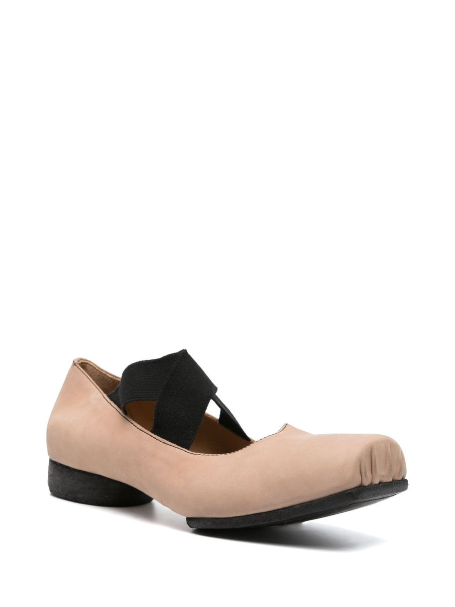 Uma Wang Leather Ballet Flats Powder