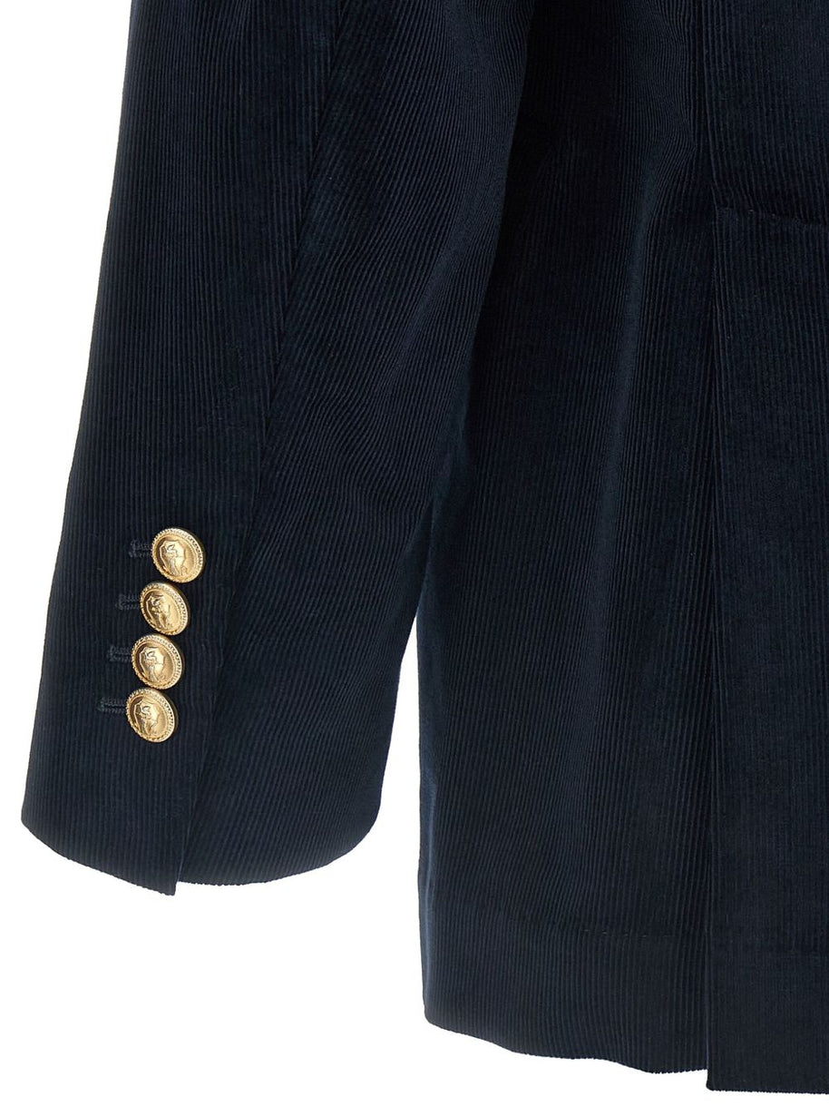 Brunello Cucinelli Cotton Double-breasted Jacket Blue