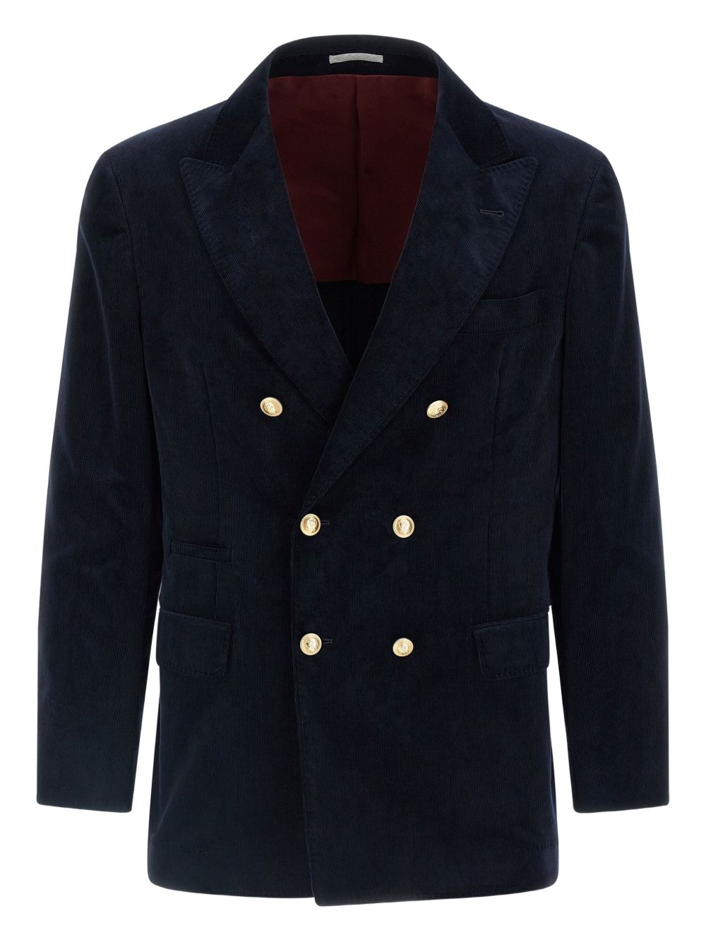 Brunello Cucinelli Cotton Double-breasted Jacket Blue