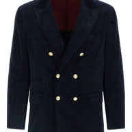 Brunello Cucinelli Cotton Double-breasted Jacket Blue