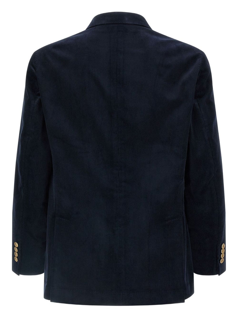 Brunello Cucinelli Cotton Double-breasted Jacket Blue