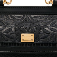 Dolce & Gabbana Sicily Small Embroidered Handbag Black