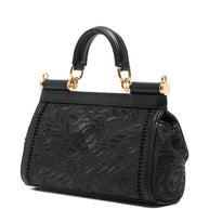 Dolce & Gabbana Sicily Small Embroidered Handbag Black