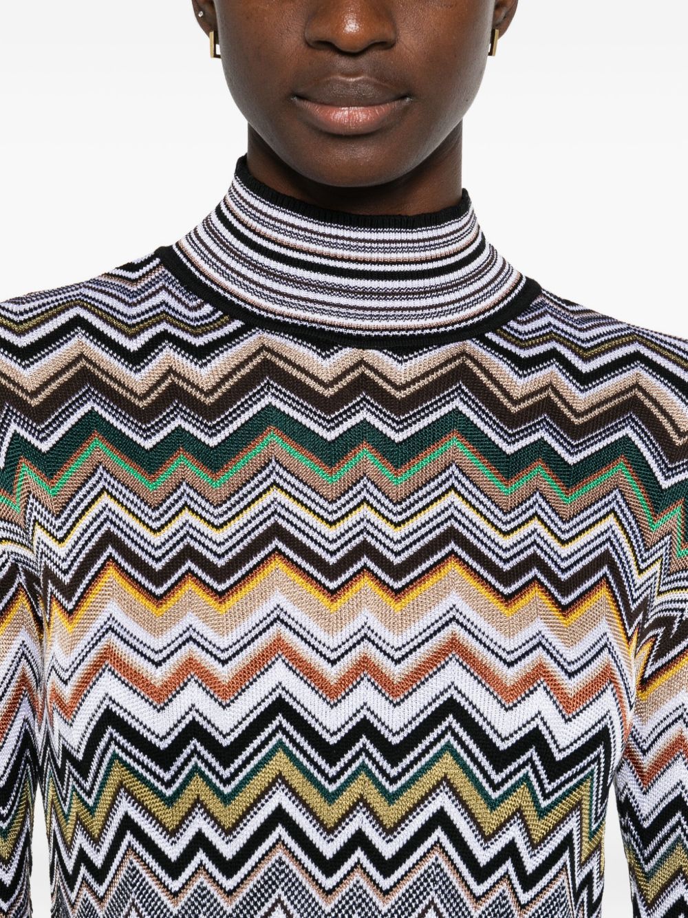 Missoni Wool Blend Midi Dress Brown