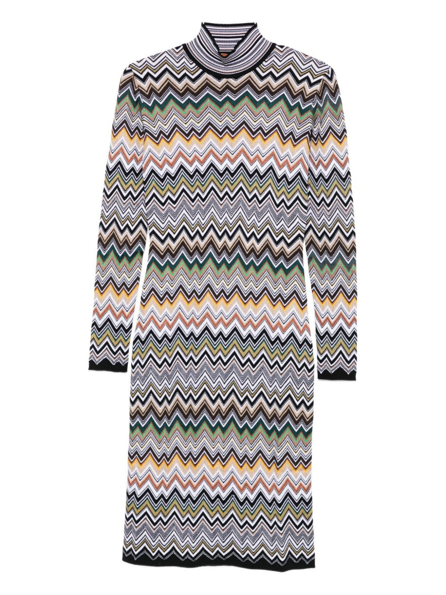Missoni Wool Blend Midi Dress Brown