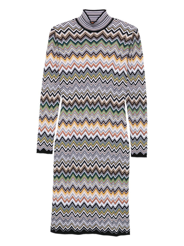 Missoni Wool Blend Midi Dress Brown