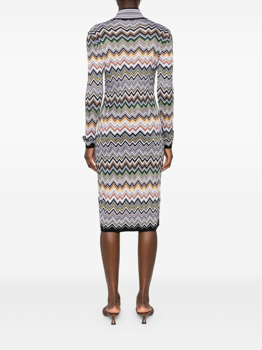 Missoni Wool Blend Midi Dress Brown