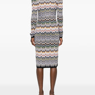 Missoni Wool Blend Midi Dress Brown