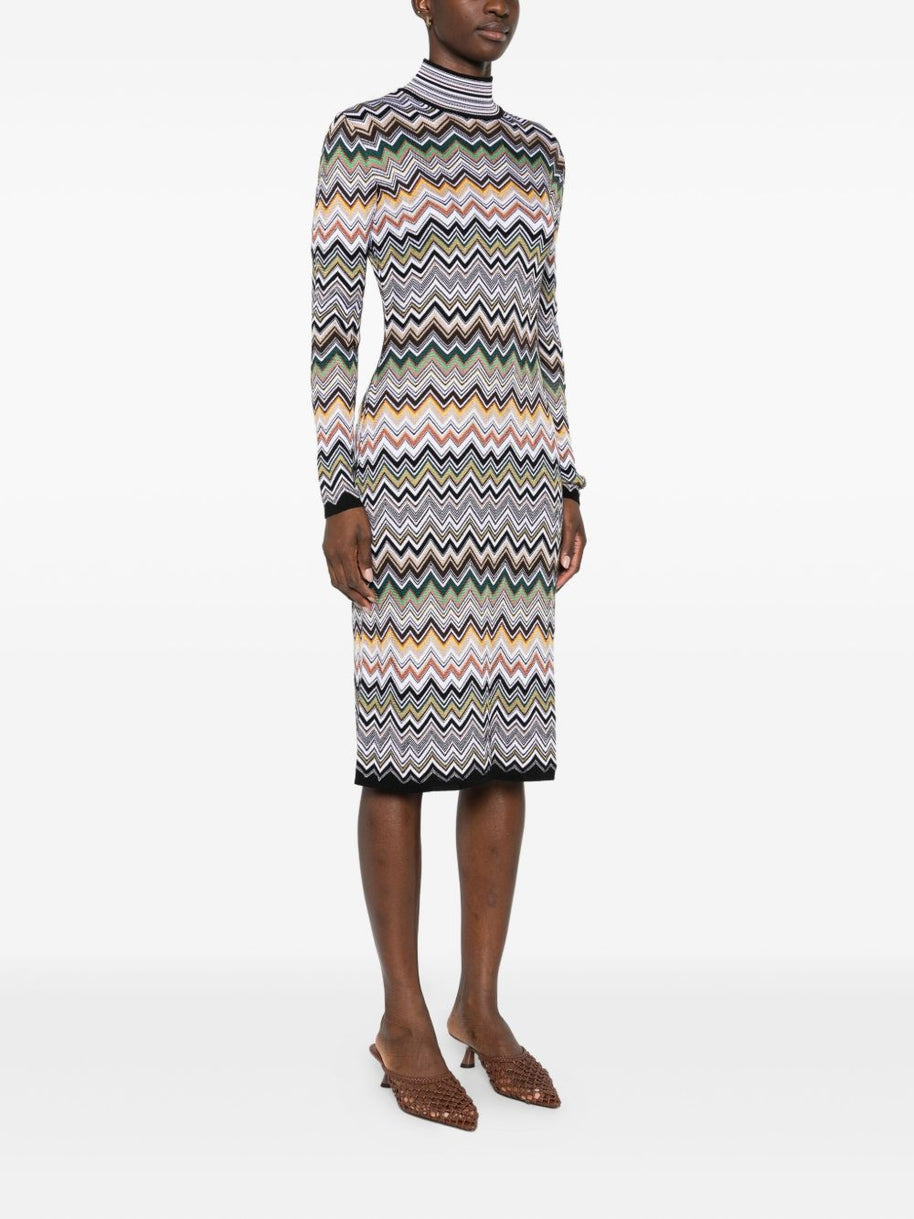 Missoni Wool Blend Midi Dress Brown
