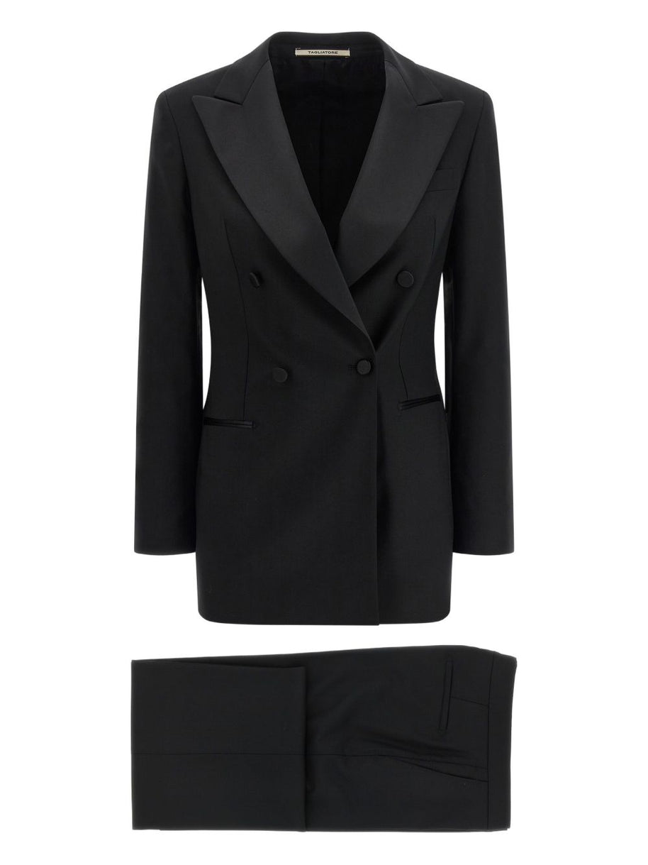 Tagliatore Wool Blend Suit Black