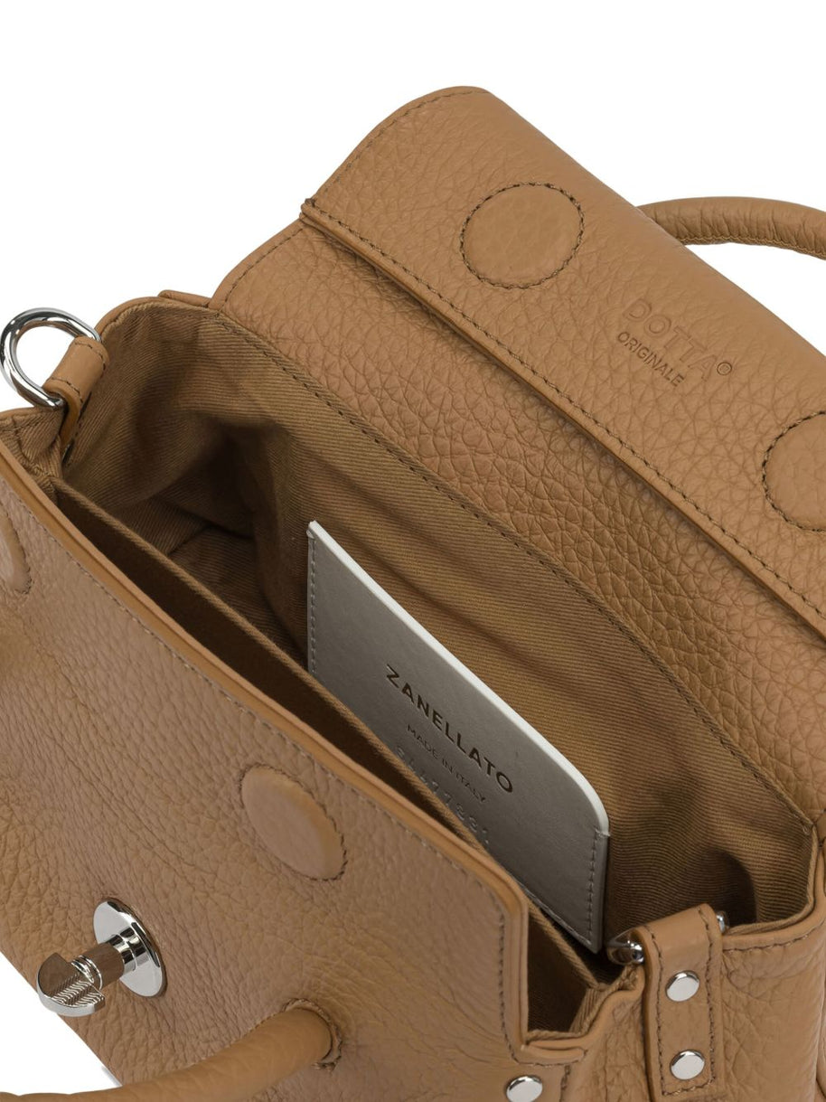 Zanellato Dotta Centauro Baby Small Leather Handbag Brown