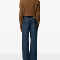 Ami Paris Wide Leg Denim Jeans Blue