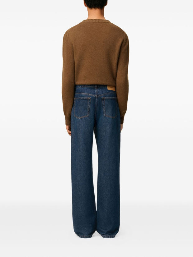 Ami Paris Wide Leg Denim Jeans Blue