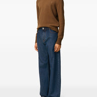 Ami Paris Wide Leg Denim Jeans Blue