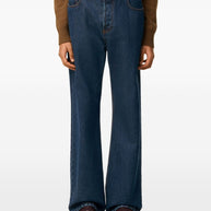 Ami Paris Wide Leg Denim Jeans Blue