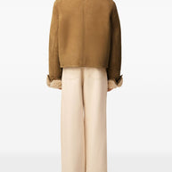 Ami Paris Shearling Leather Jacket Camel
